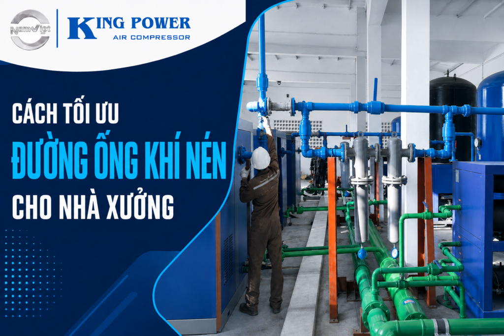 Cách tối ưu đường ống khí nén cho nhà xưởng
